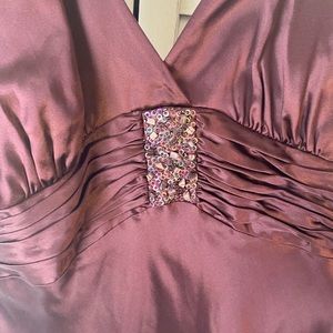 Party Dress size 12 burgundy wine halter top sequin waist dress brand new